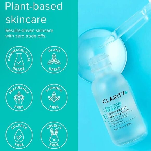 Bundle 3-ClarityRx Daily Dose of Water Hyaluronic Acid Serum for Face, .5 fl oz. - Picture 4 of 16